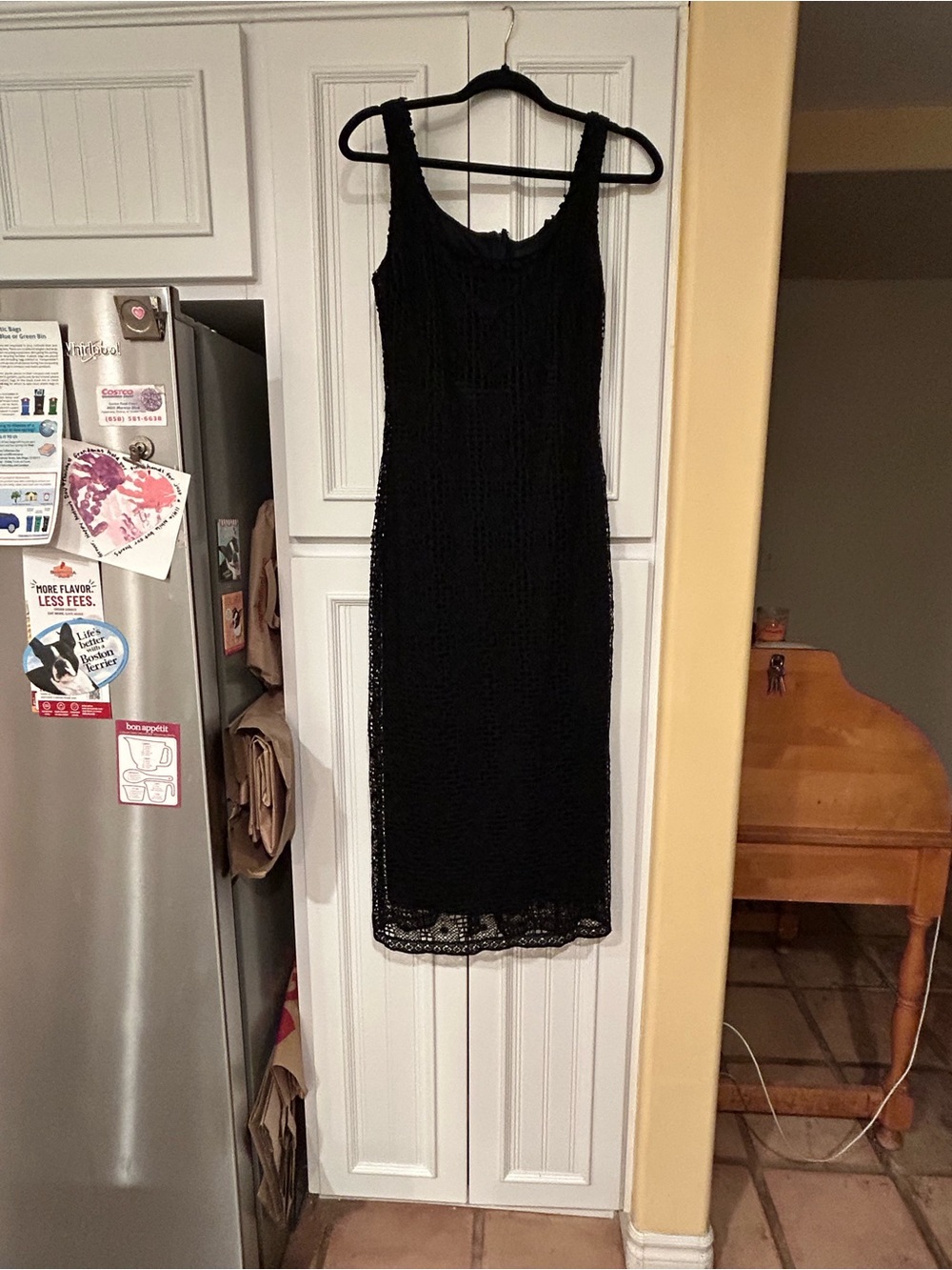 Alex Evenings Black Crochet Midi Dress Sz. 6